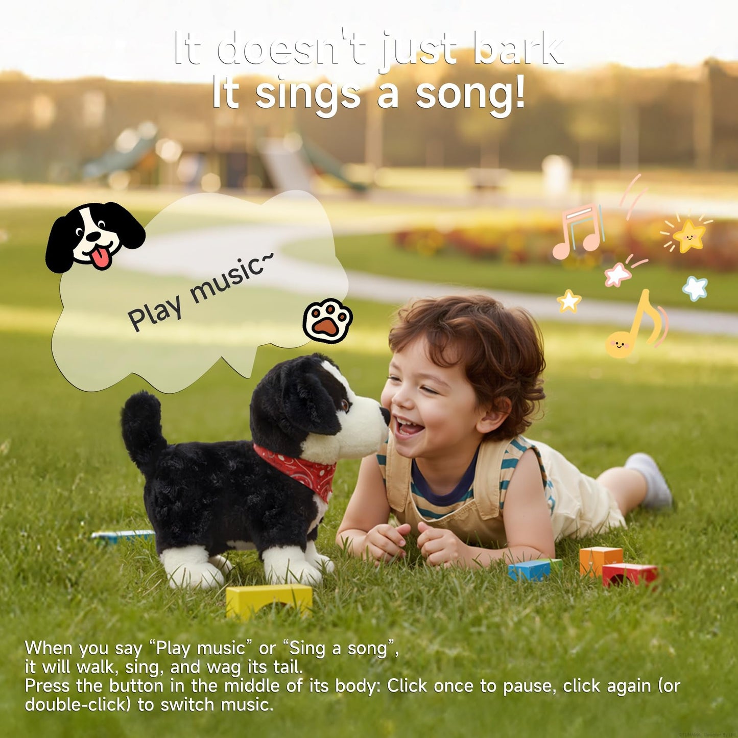 eJog Pup Electronic Interactive Plush Dog Toy – Walking, Talking, Barking Robot Puppy