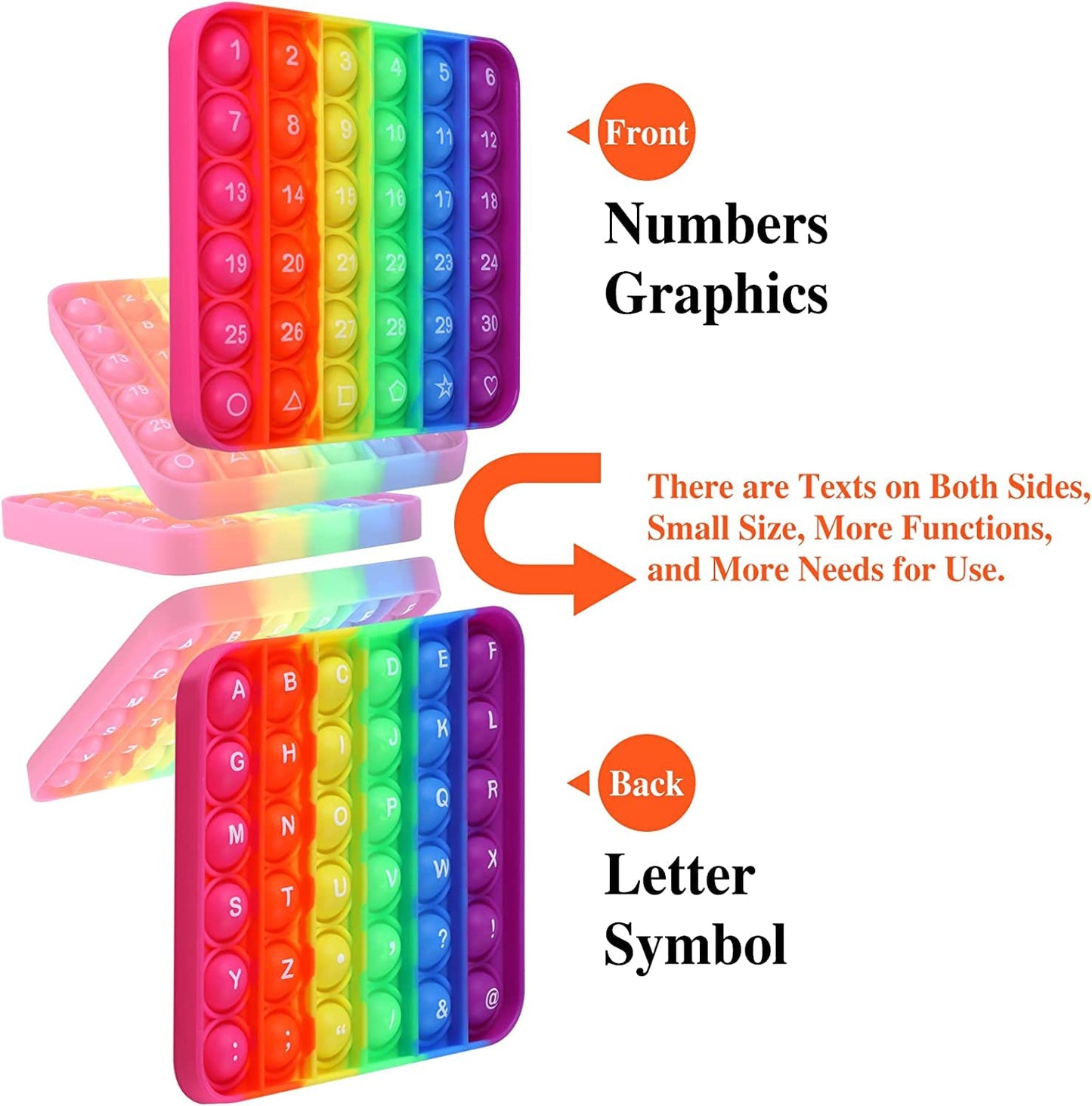EK-Memory-fish Letters P00p Fidget Toy – 2-Sided Alphabet & Numbers Learning Tool (1 Pack)