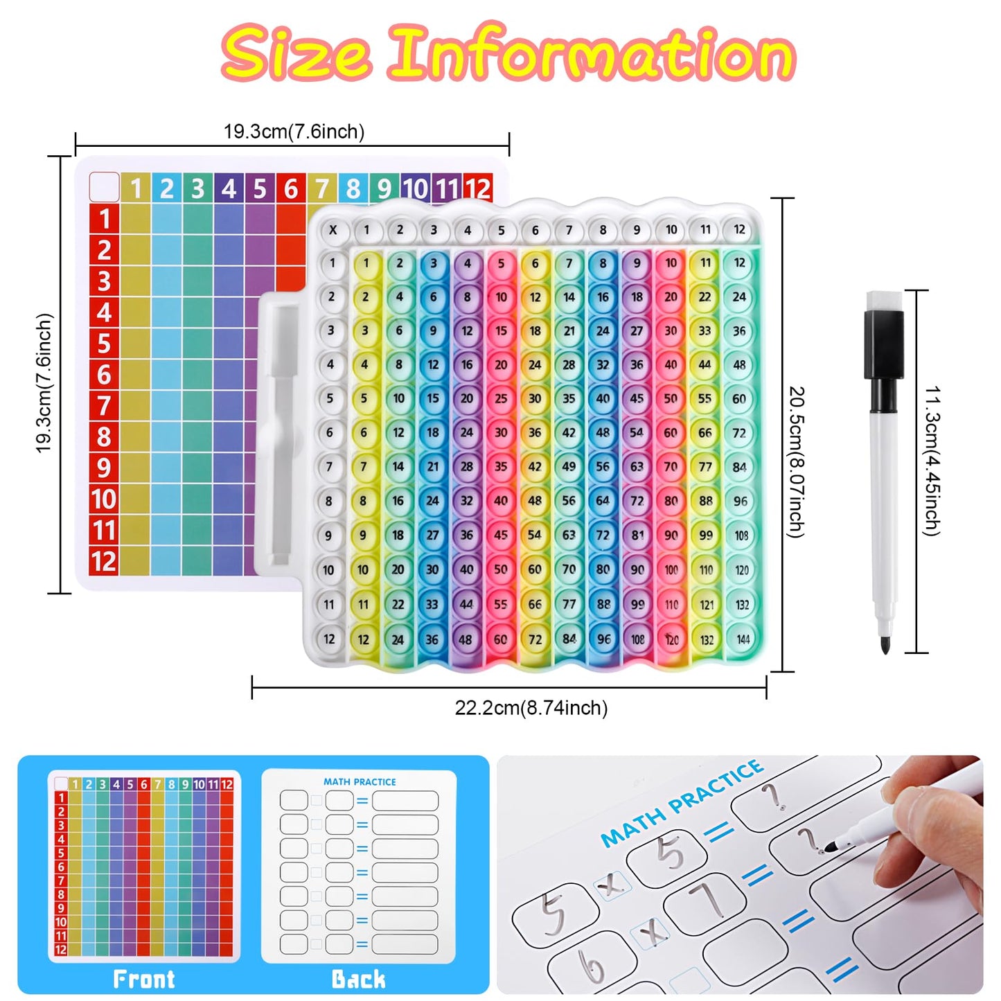 EK-Memory-fish e4 Pop Multiplication Table Game | Rainbow 12x12 Learning Toy