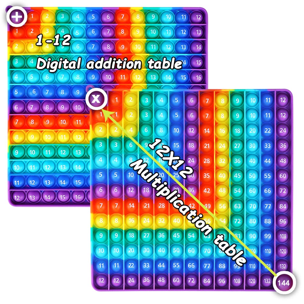 EK-Memory-Fish 2-in-1 Multiplication & Addition Game – Rainbow Silicone Popper