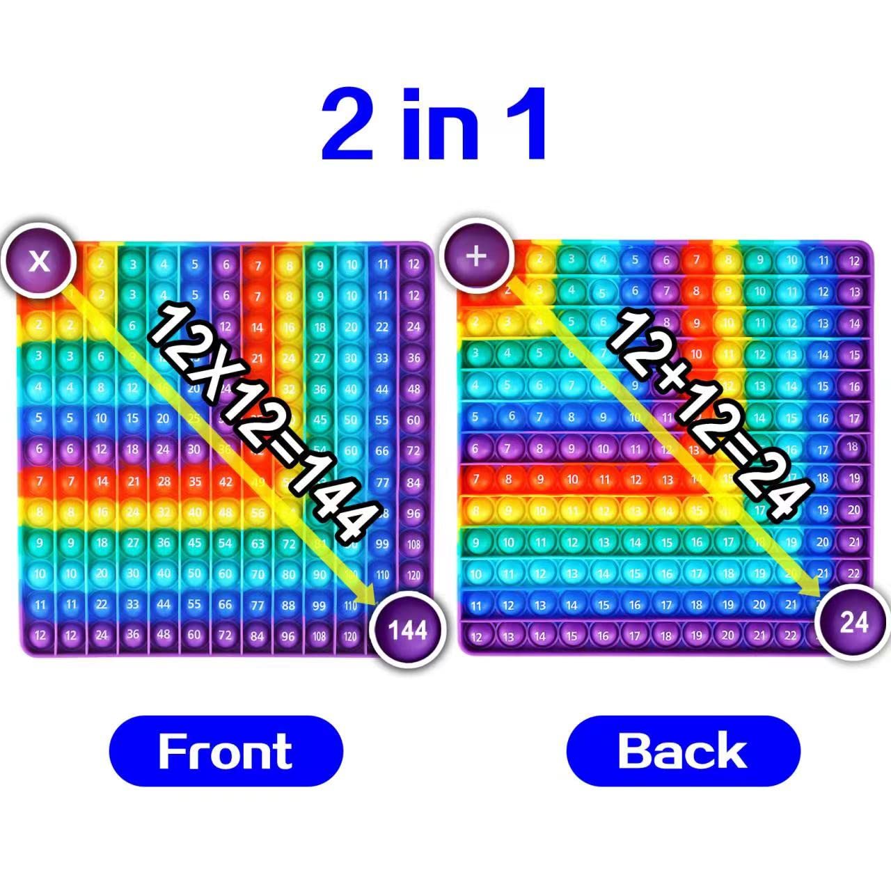 EK-Memory-Fish 2-in-1 Multiplication & Addition Game – Rainbow Silicone Popper