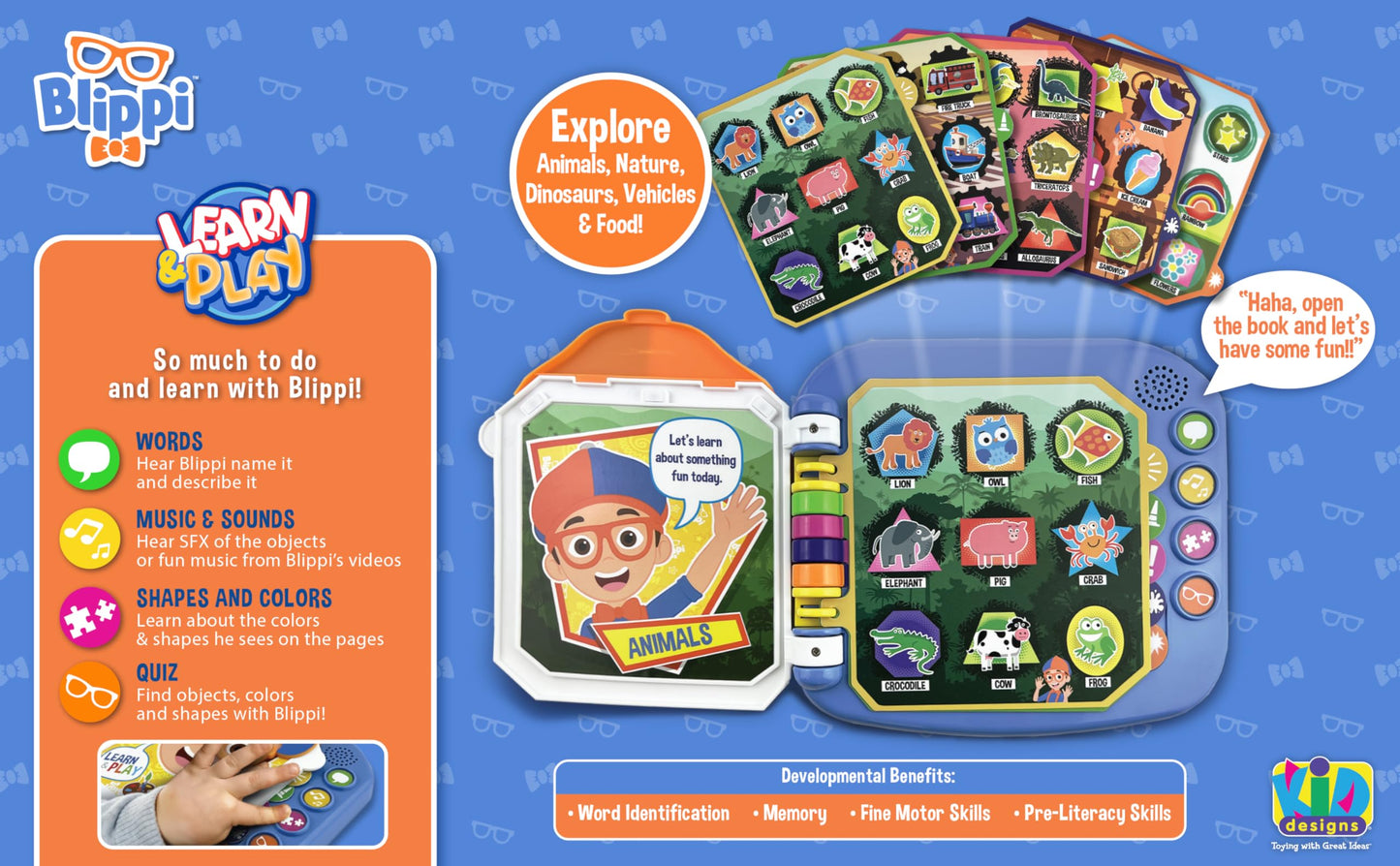 eKids Blippi Book: Toddler Learning Games & Interactive ABC Book