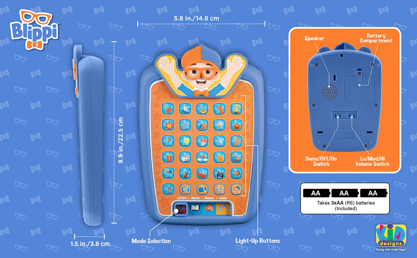 ekids Blippi Kids Tablet for Preschool Learning — ABCs, Phonics & Fun Games