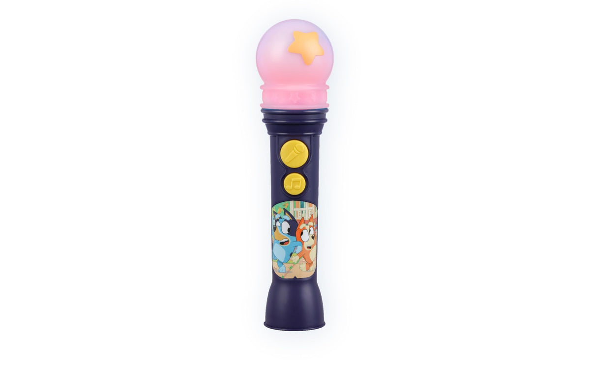 eKids Bluey Microphone Toy for Toddlers – Built-in Music & Lights