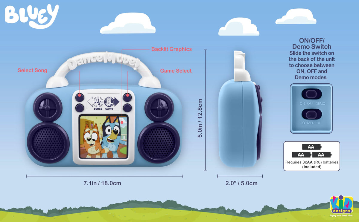 eKids Bluey Toy Music Player — Interactive Toddler Toy with Built-In Music