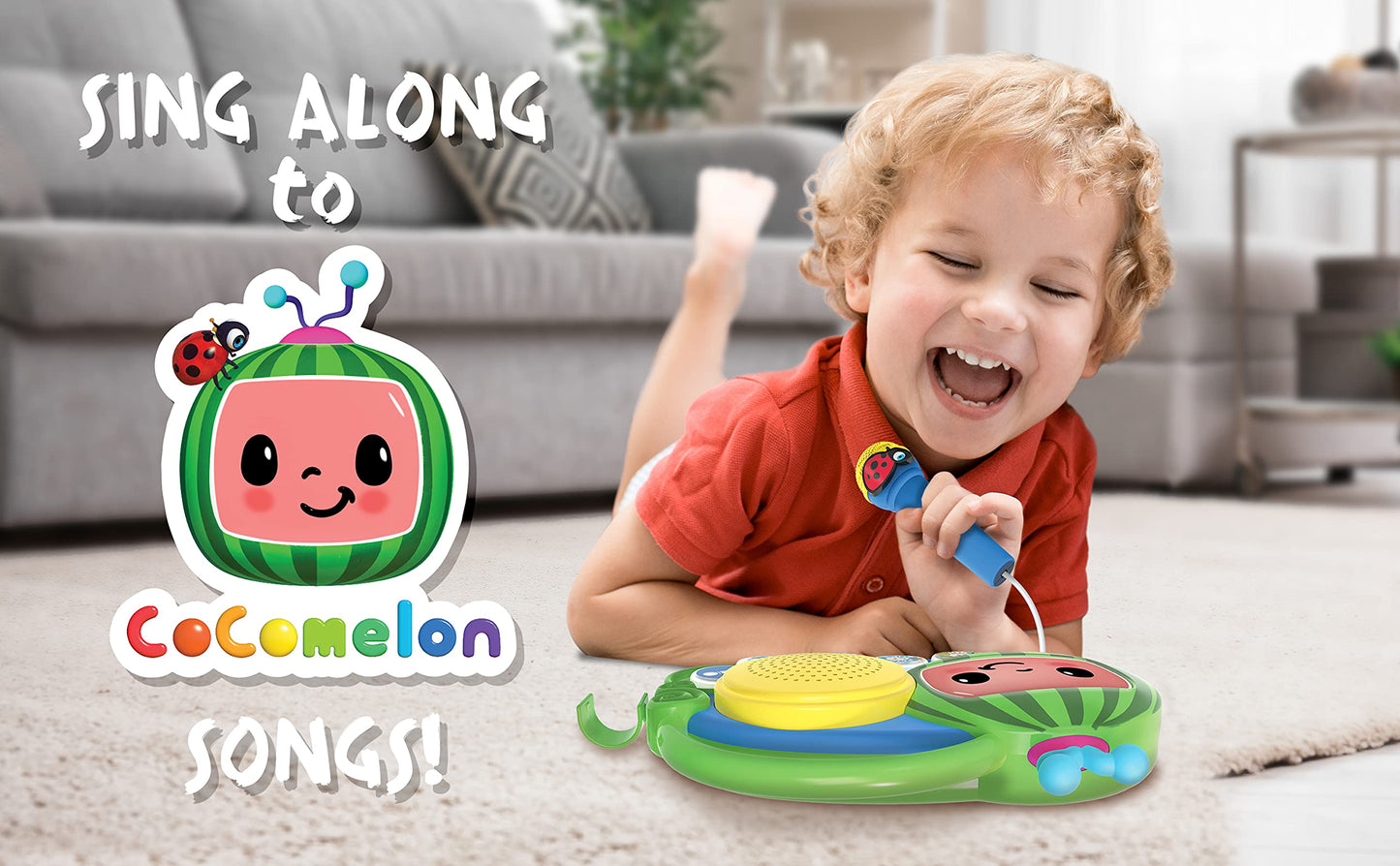 eKids Cocomelon Singalong Boombox with Microphone & Built-in Music