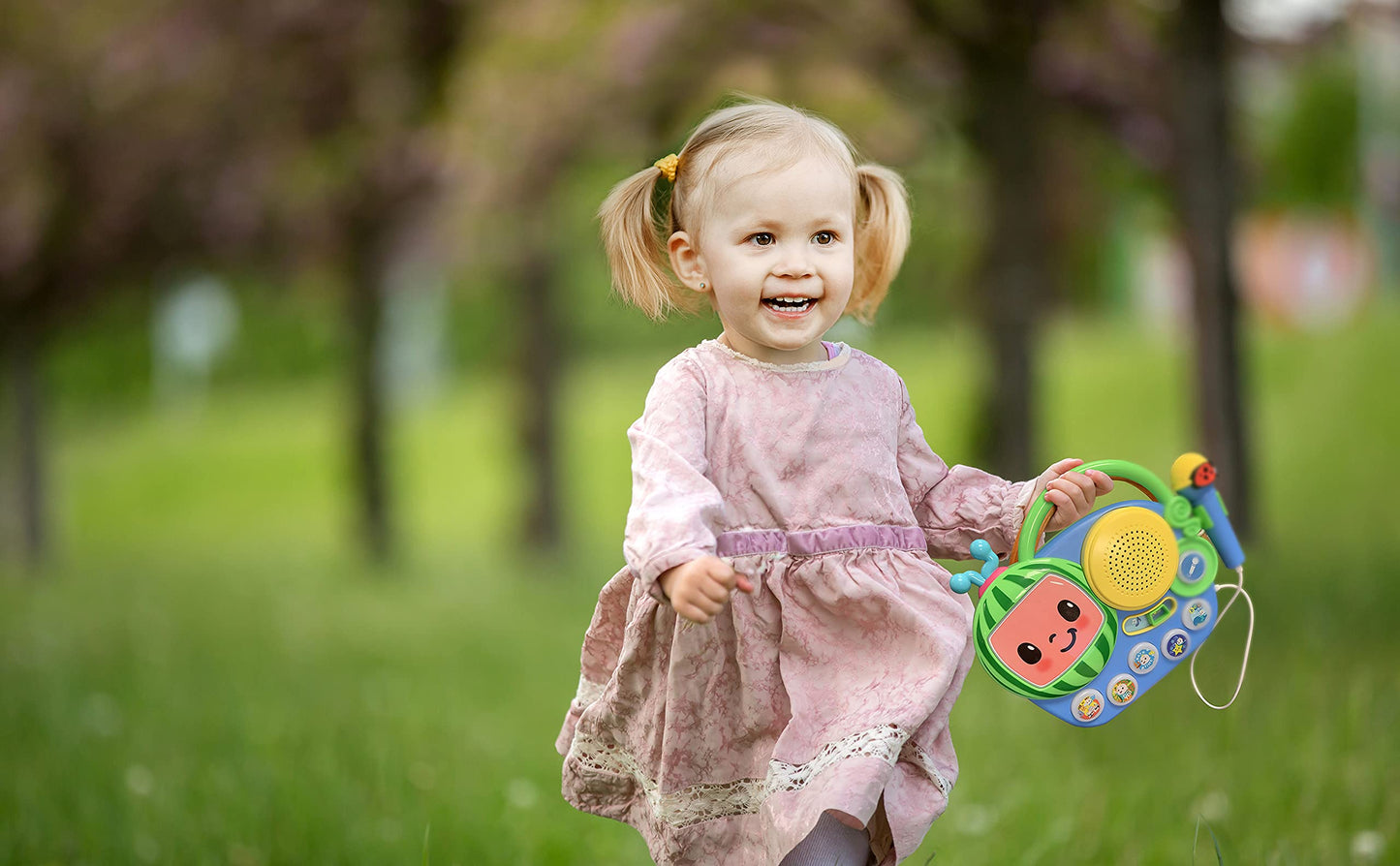 eKids Cocomelon Singalong Boombox with Microphone & Built-in Music