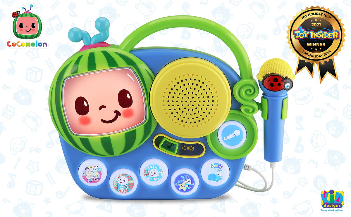 eKids Cocomelon Singalong Boombox with Microphone & Built-in Music