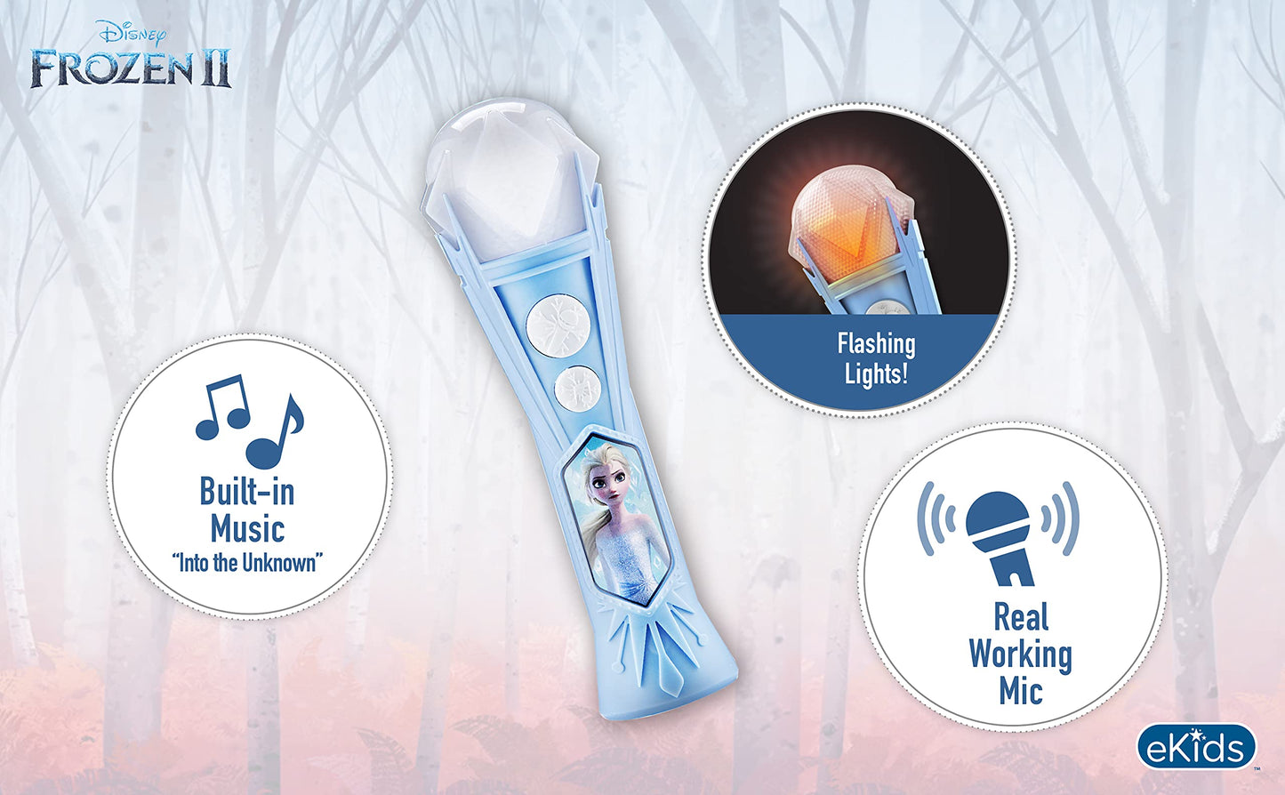 eKids Frozen Sing Along Microphone — Built-in Music & Lights