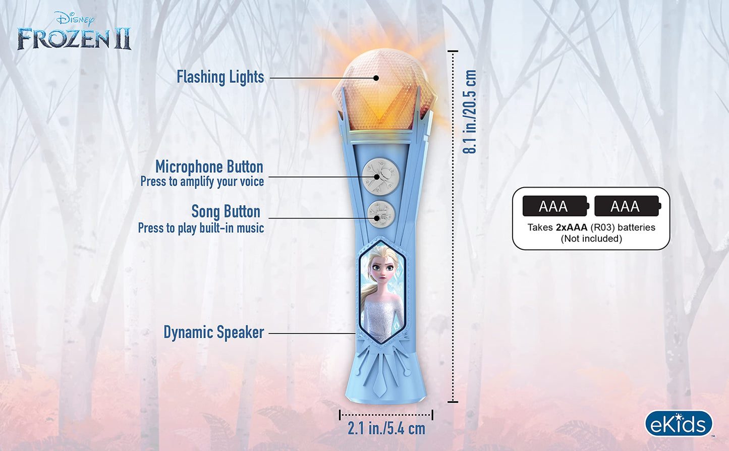 eKids Frozen Sing Along Microphone — Built-in Music & Lights