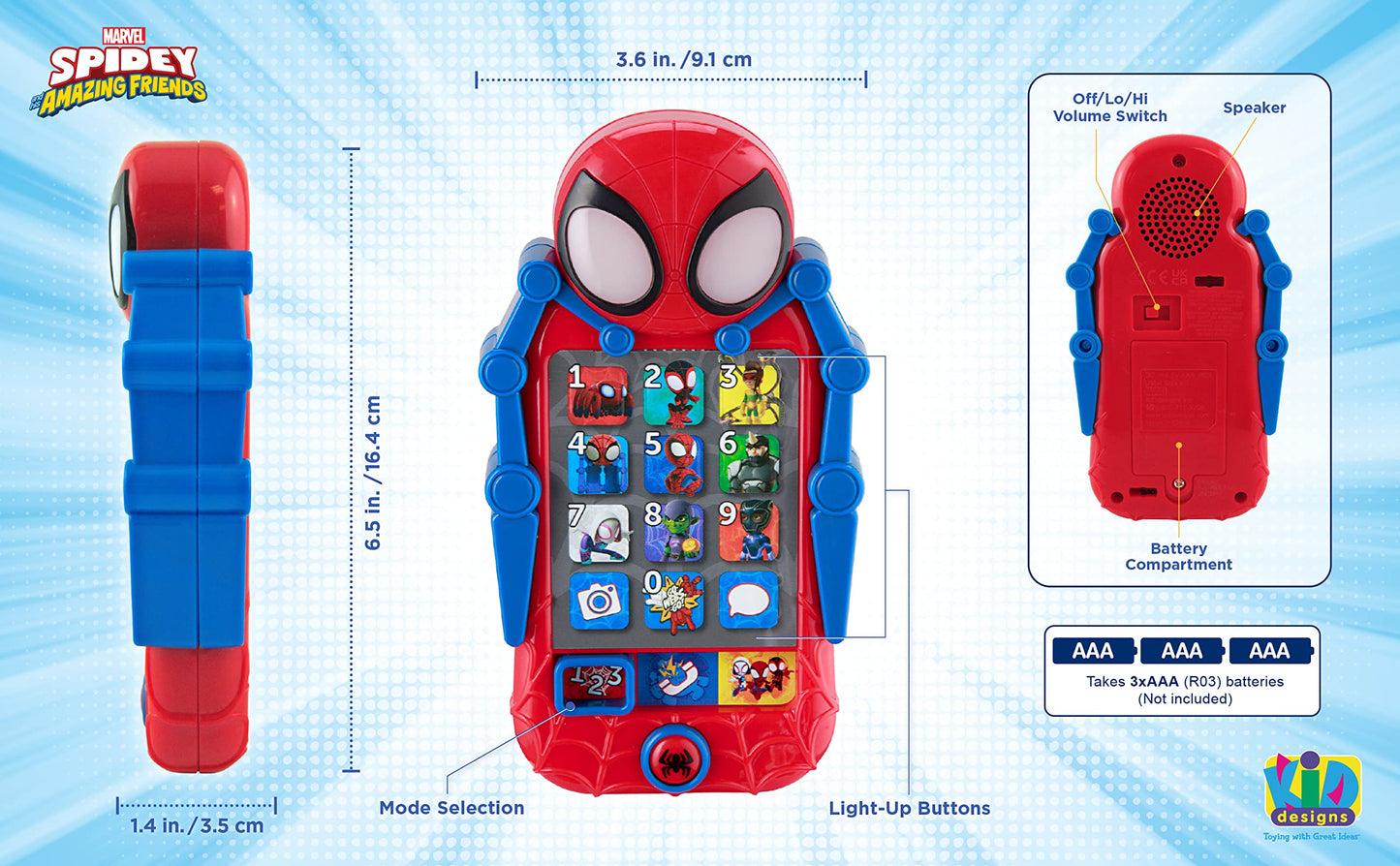 ekids Spidey Toy Phone for Toddlers | Educational Preschool Games