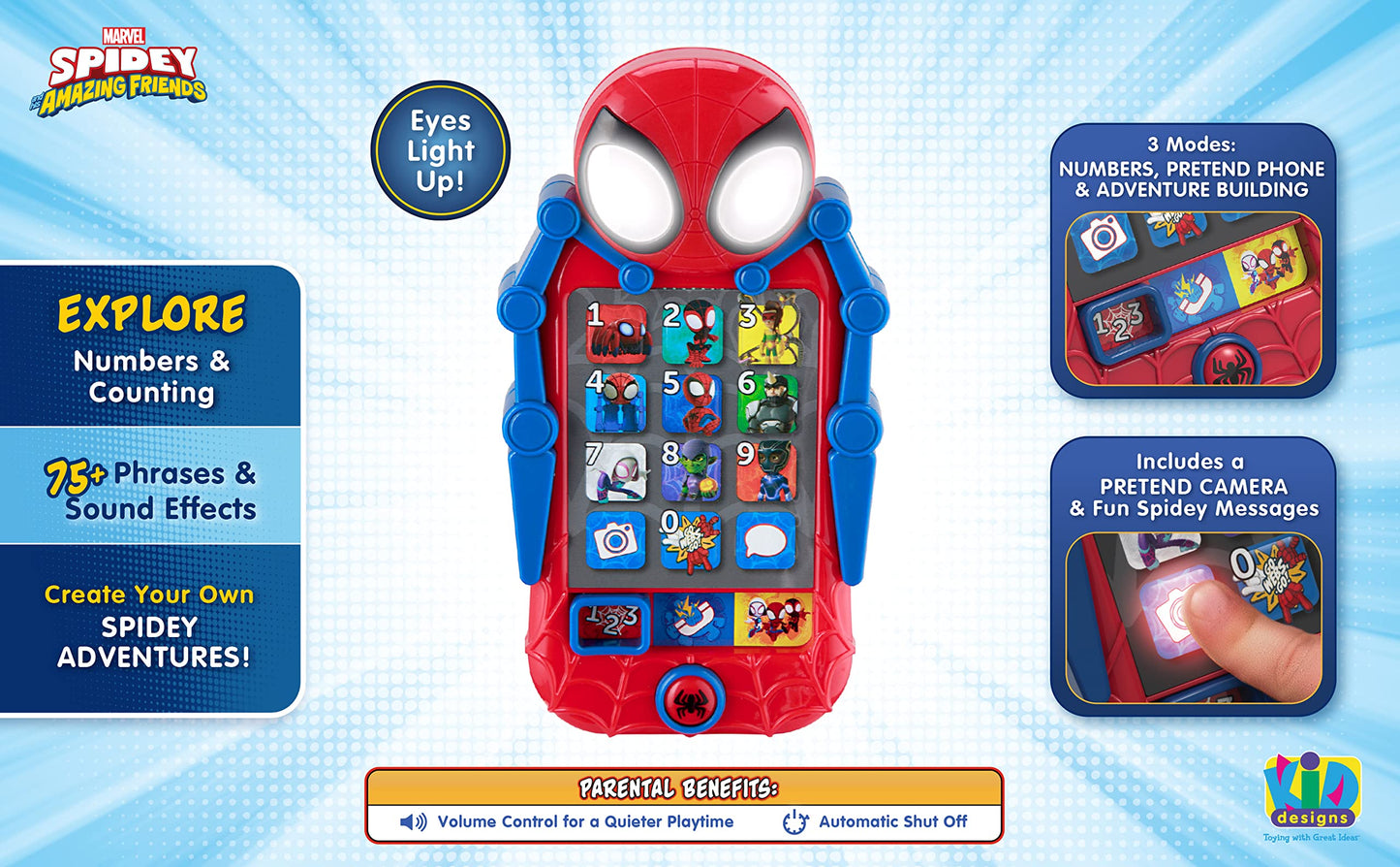 ekids Spidey Toy Phone for Toddlers | Educational Preschool Games