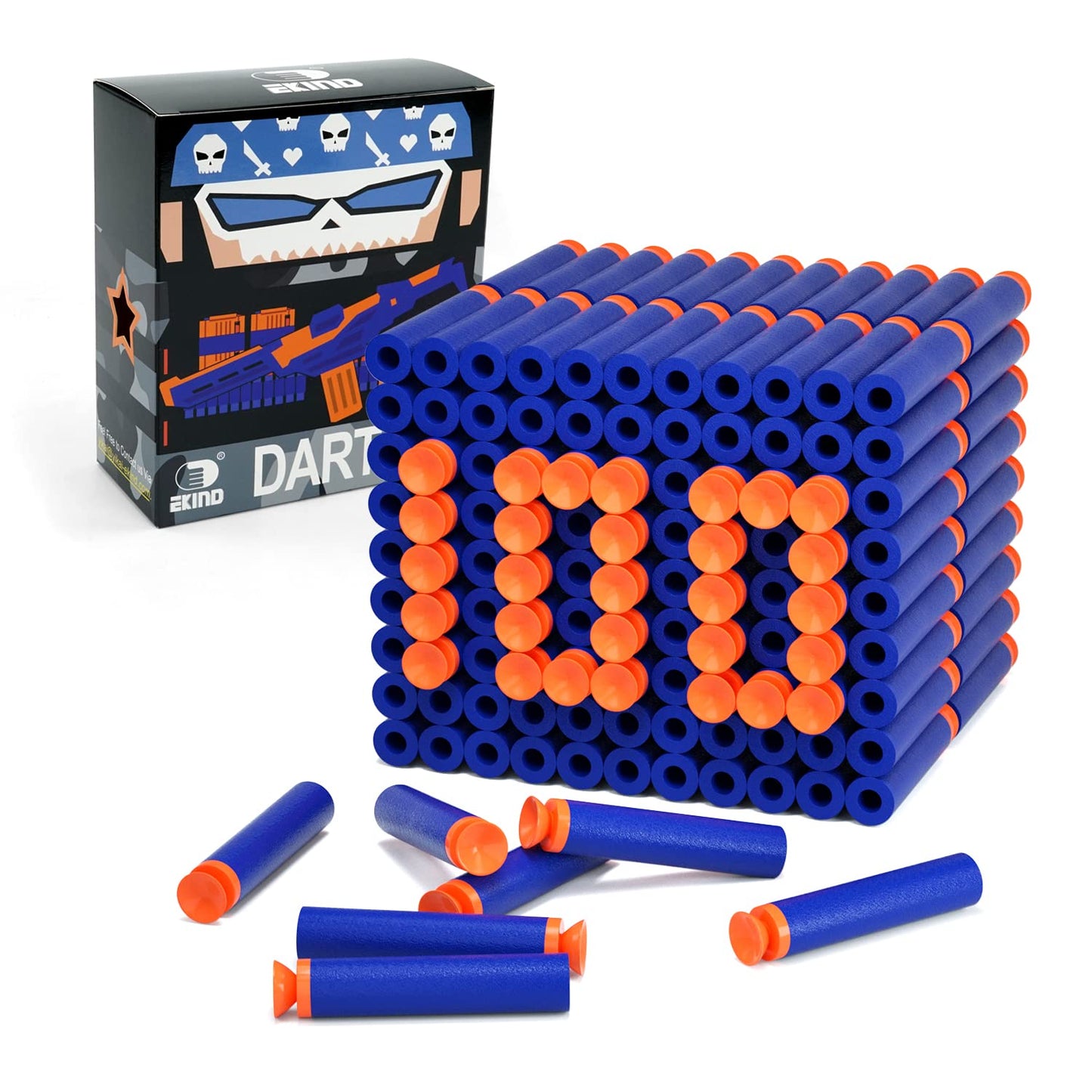 EKIND 100 Pcs Suction Darts Refill Pack for Nerf N-Strike – 10 Color Options (Blue)