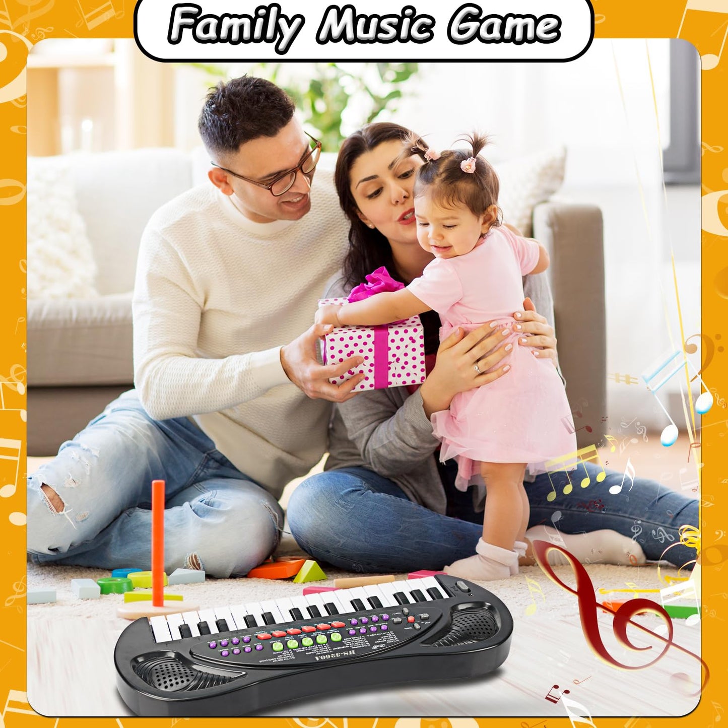 EKKBHKI 32 Keys Kids Piano Toy – Portable Educational Keyboard with Microphone (Ages 3–9)