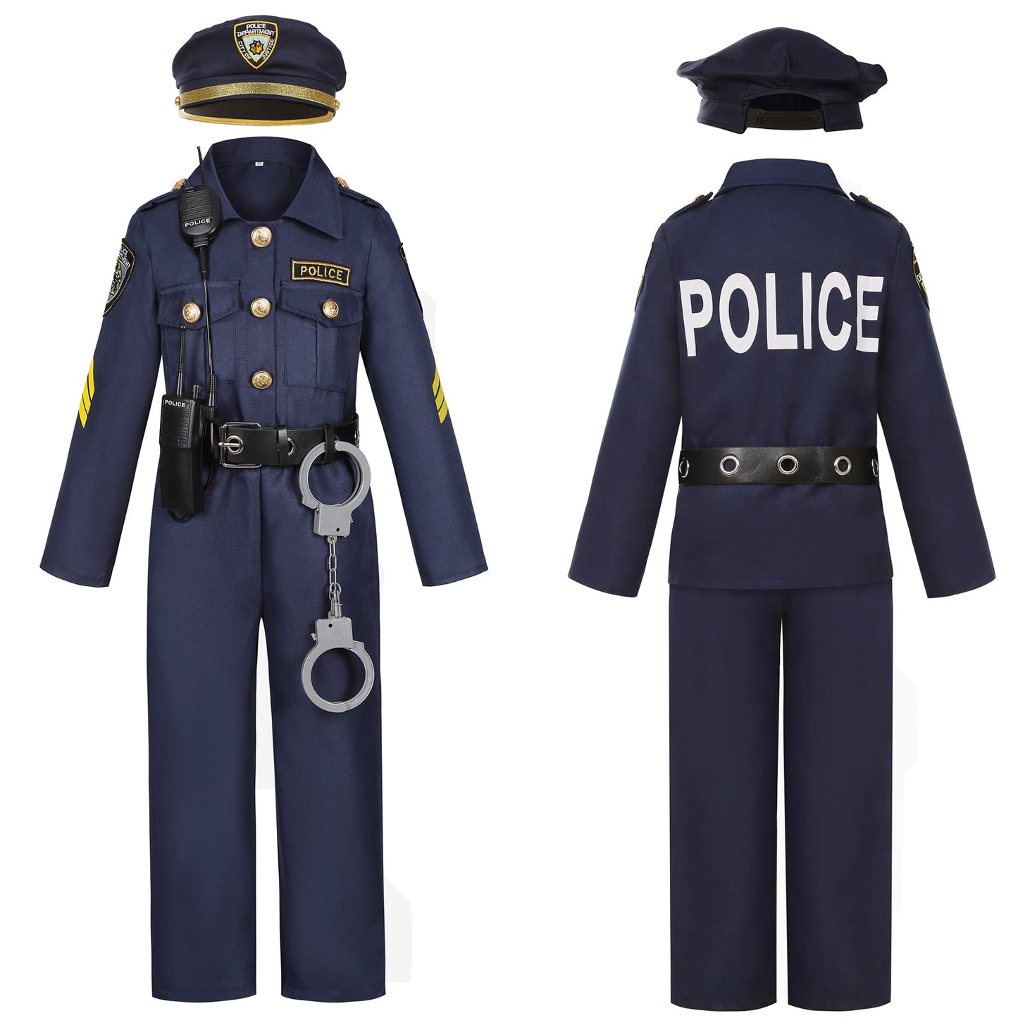 Ekoropshop Kids Police Officer Costume Set XS – Cop Uniform for Halloween & Play