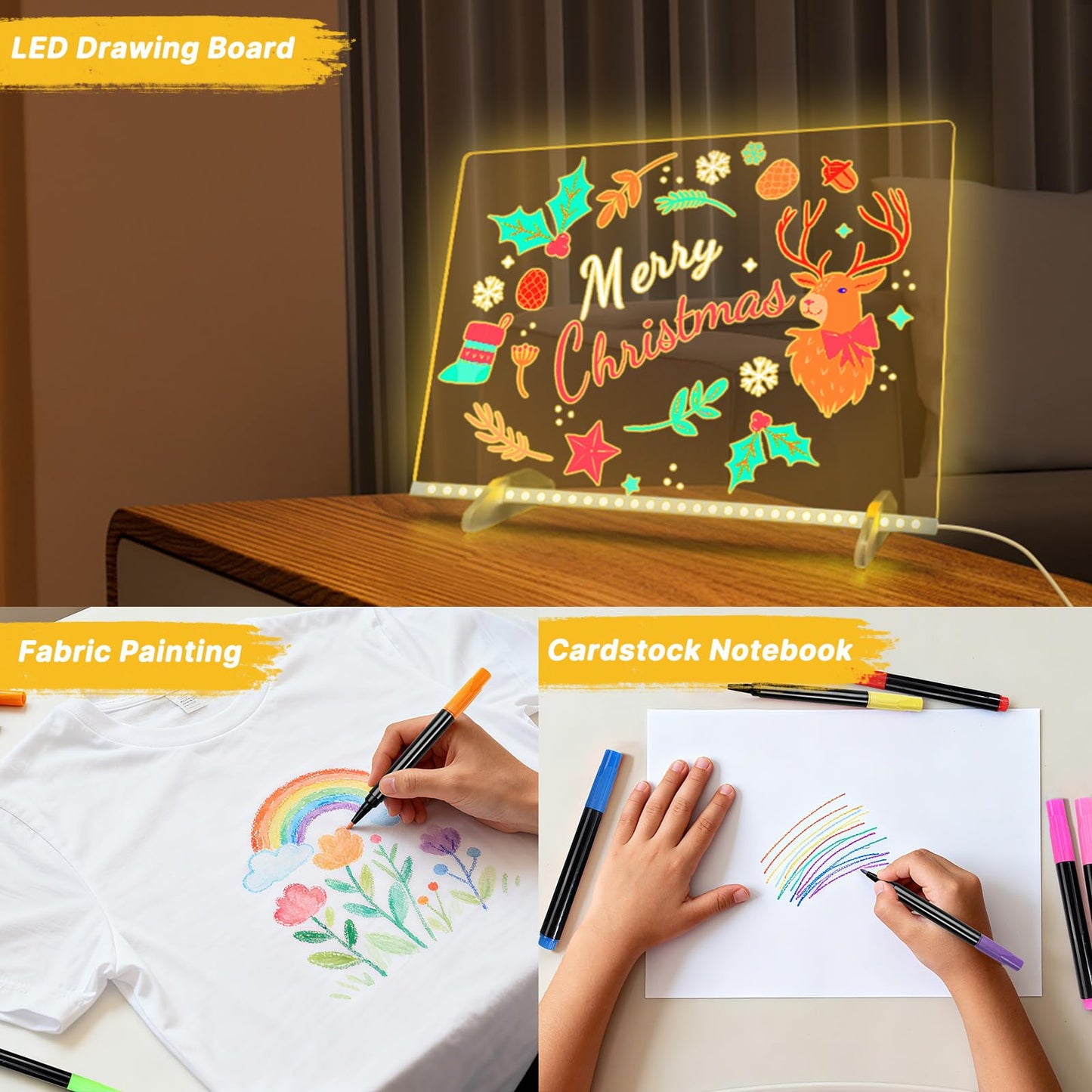 EKSPRINT 12-Color Neon Dry Erase Markers for LED Note Boards | Bright, Erasable, Multi-Surface