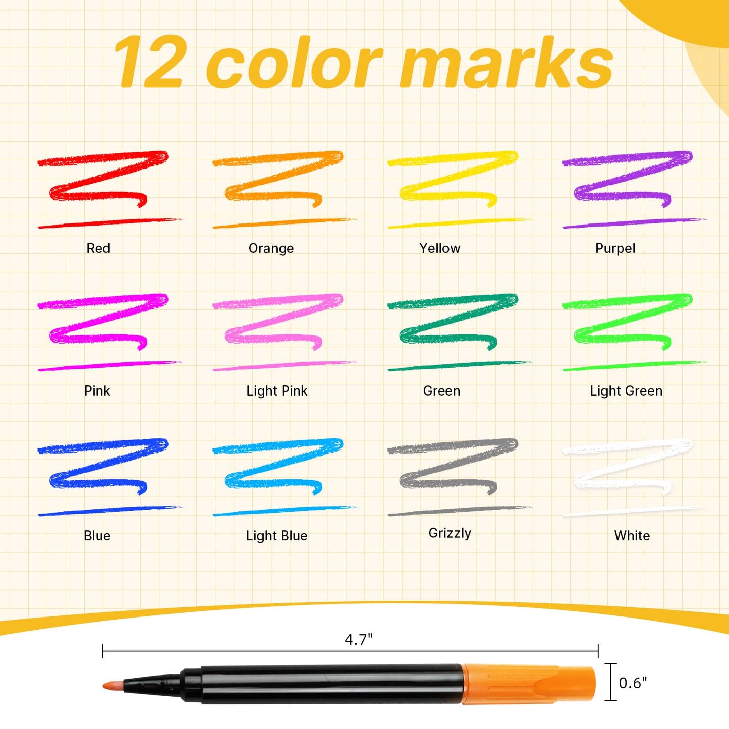 EKSPRINT 12-Color Neon Dry Erase Markers for LED Note Boards | Bright, Erasable, Multi-Surface