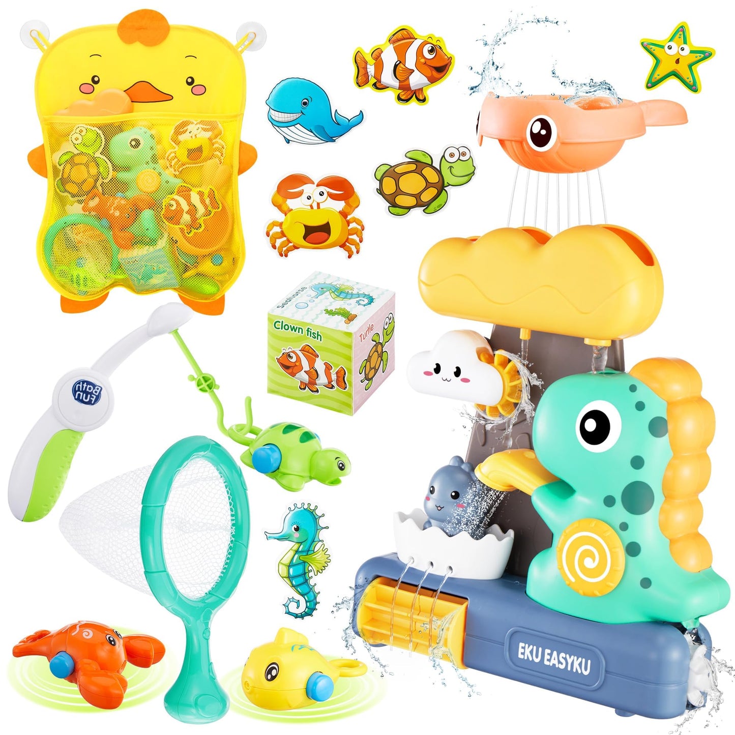 EKU EasyKU Dinosaur Bath Toys – Interactive Water Play for Kids 18 Months+