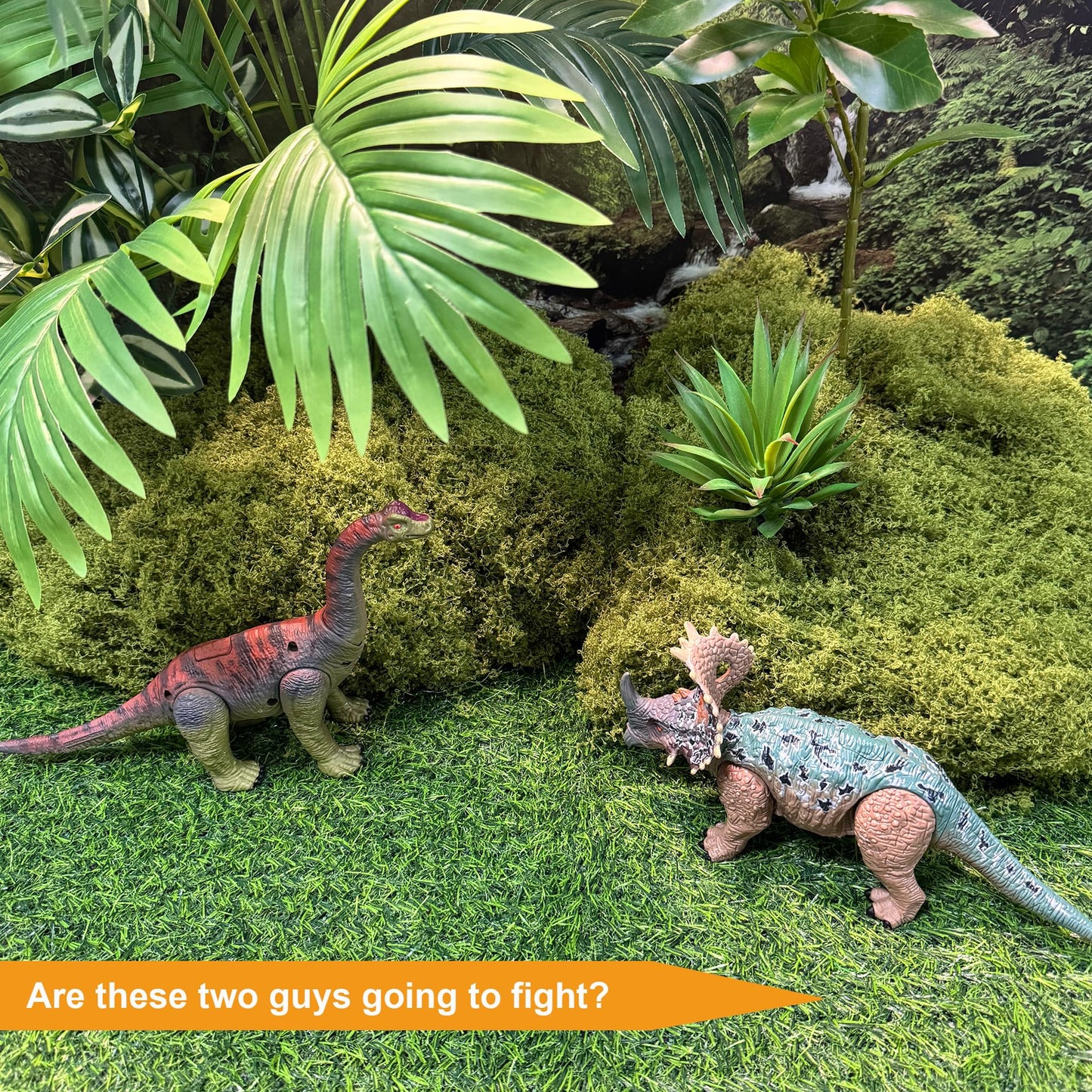 EKU EasyKU Dinosaur Toys: Wing Flapping Pterodactyl, Eudimorphodon, Brachiosaurus & Styracosaurus