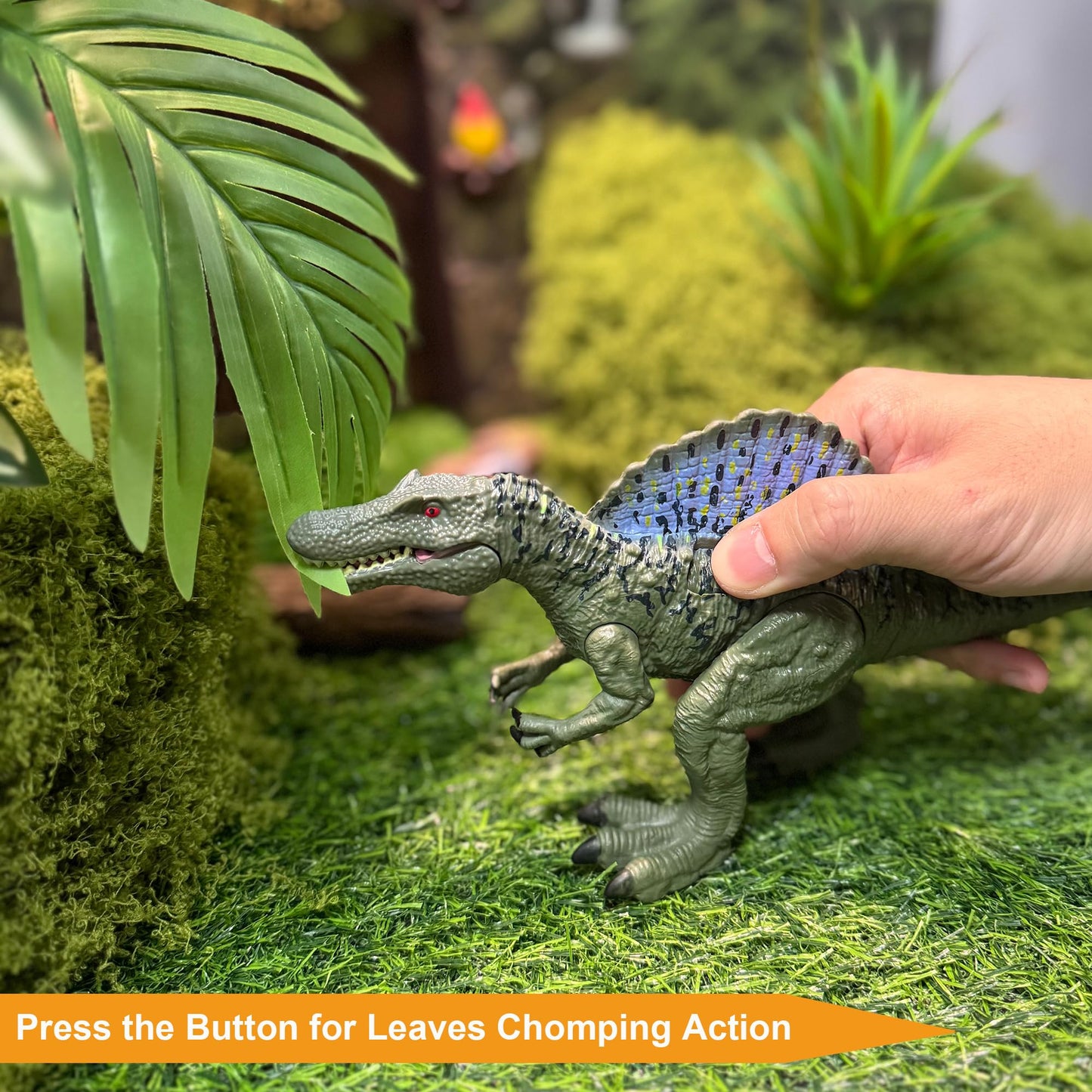 EKU EASYKU Dino Toys: Spinosaurus, Mosasaurus & Parasaurolophus with Movable Heads for Kids 3–12