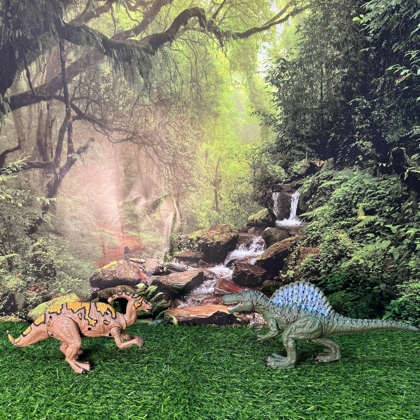 EKU EASYKU Dino Toys: Spinosaurus, Mosasaurus & Parasaurolophus with Movable Heads for Kids 3–12