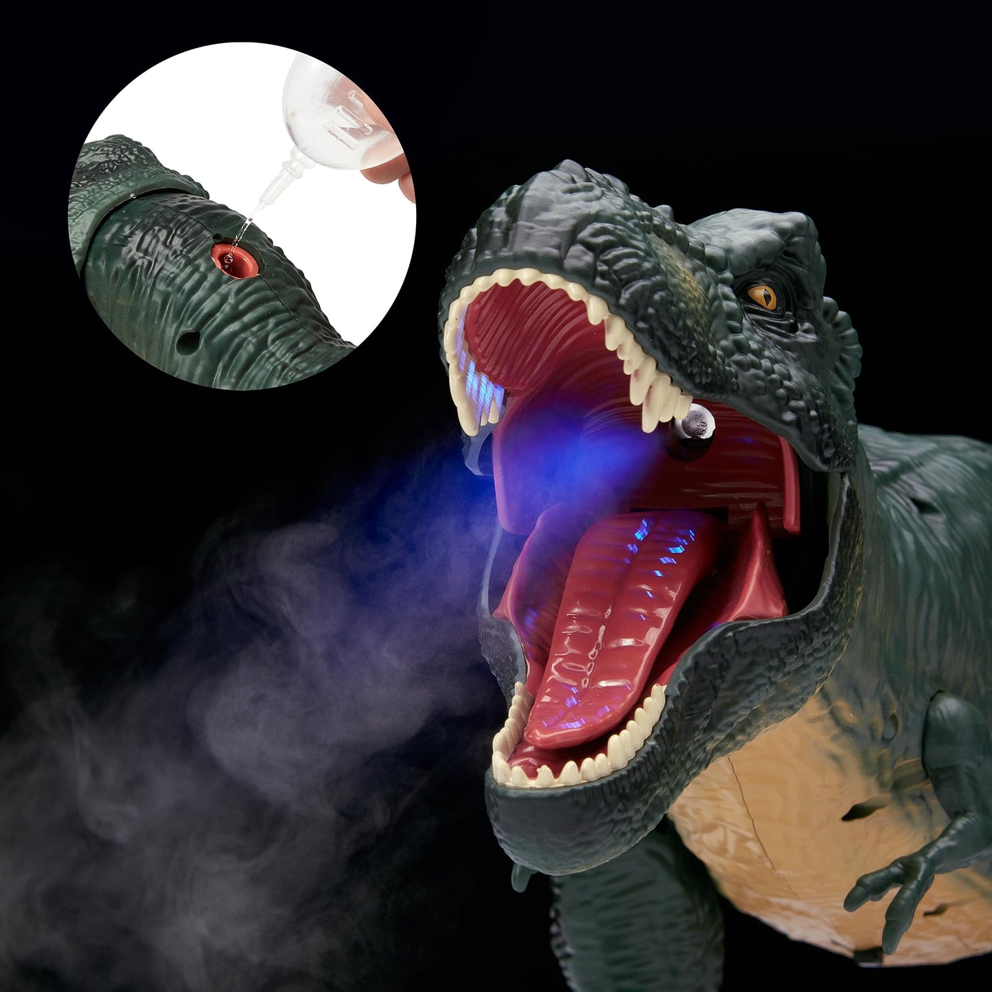 EKU EASYKU 21-inch RC T-Rex Dinosaur Toy — Real Walking, Roaring, Lights & Mist Spray