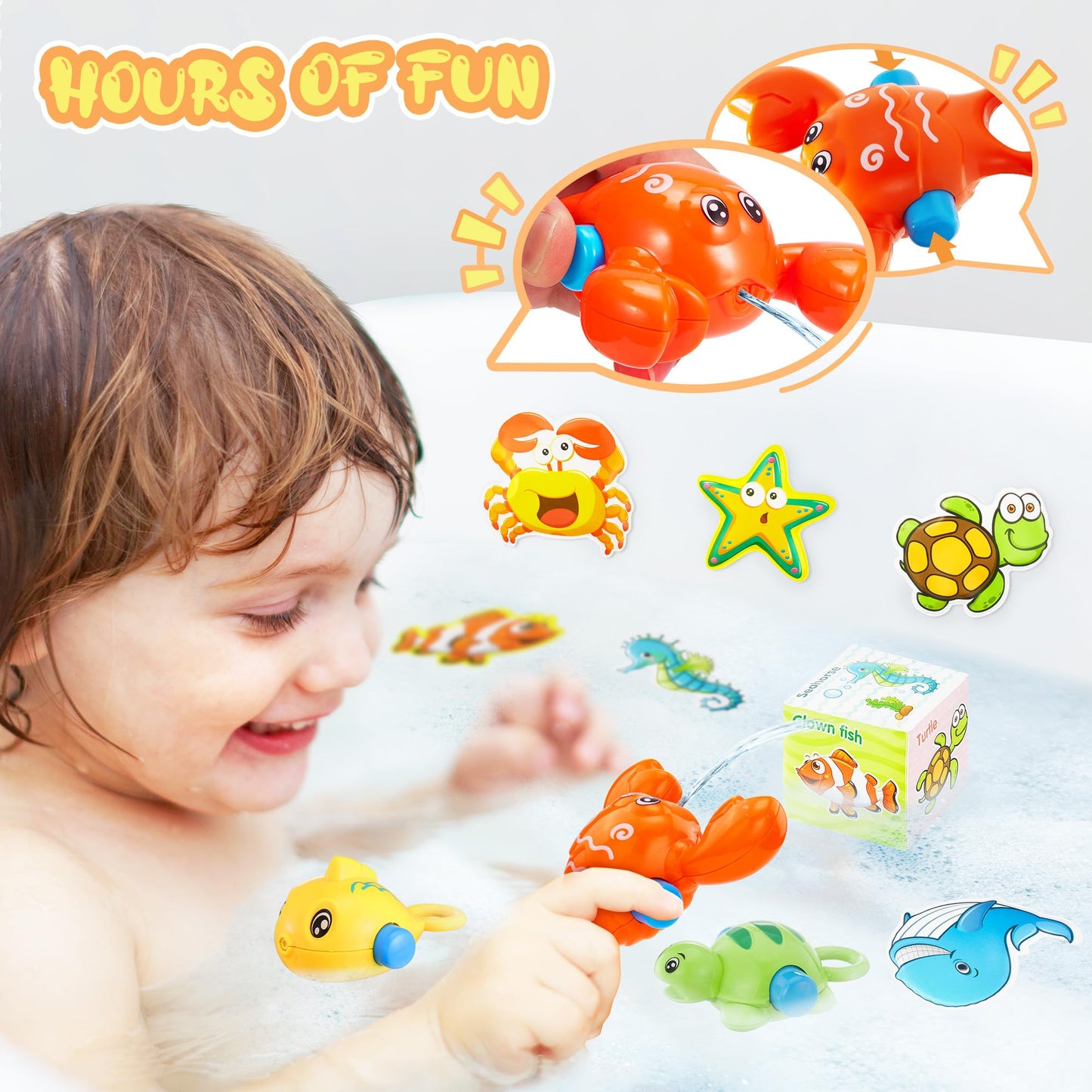 EKU EasyKU Dinosaur Bath Toys – Interactive Water Play for Kids 18 Months+