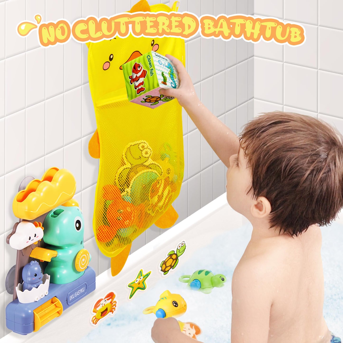 EKU EasyKU Dinosaur Bath Toys – Interactive Water Play for Kids 18 Months+