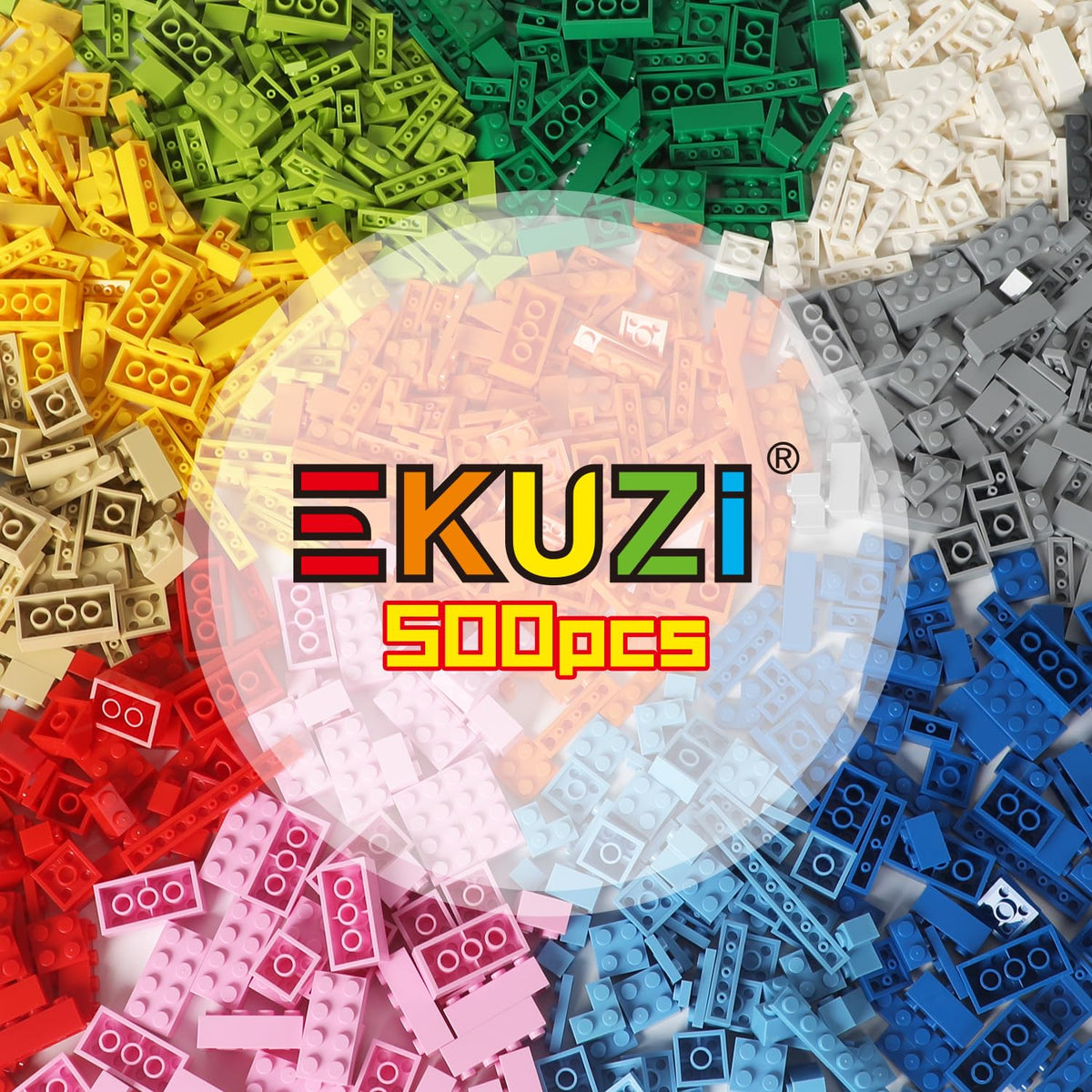 Ekuzi Building Bricks Compatible with Lego Classic - 500 Pieces Bulk Set