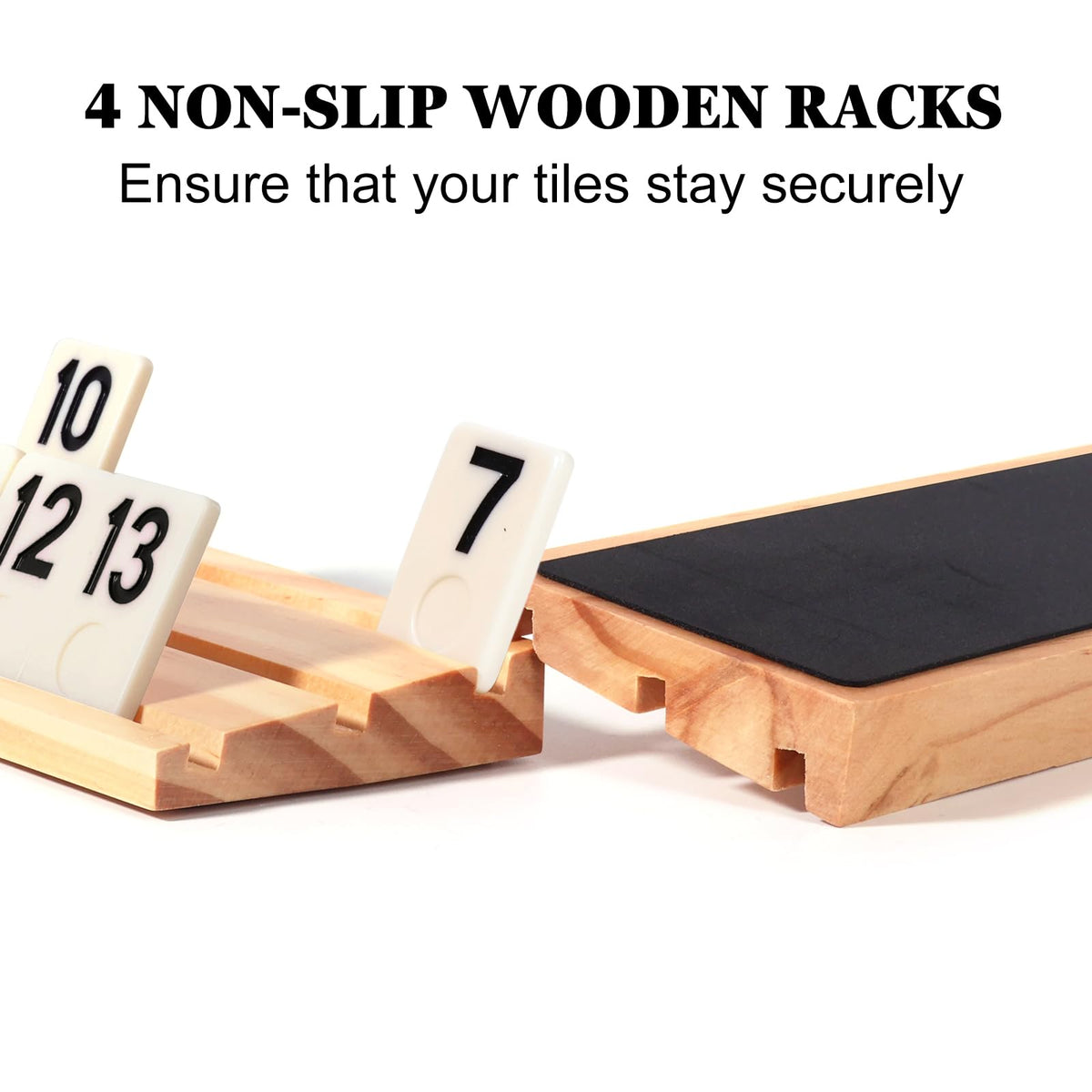 Elanbells Upgraded 2-6 Player Rummy Cube Board Game Set – 160 Tiles, 6 Wooden Racks, Portable Case