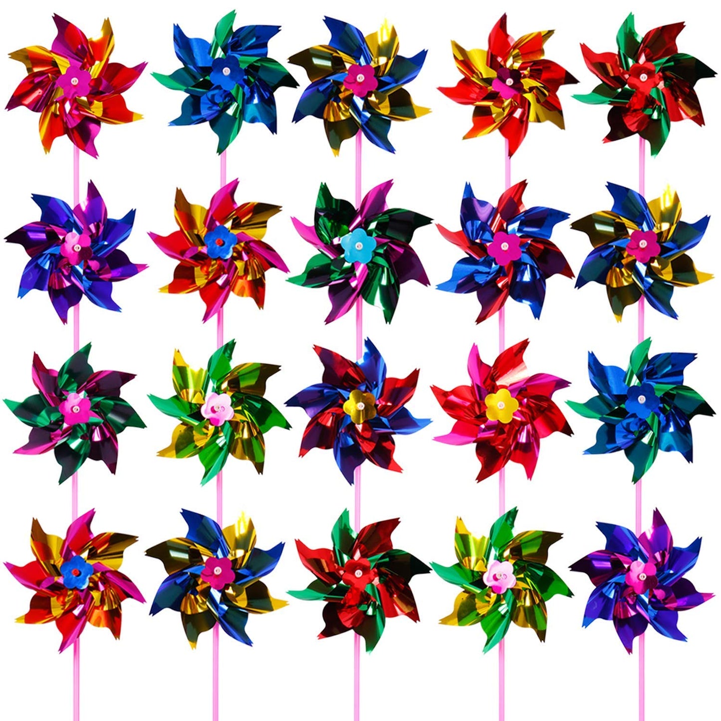 Elcoho 100 Pcs Rainbow Windmill Pinwheels – DIY Garden & Party Decor