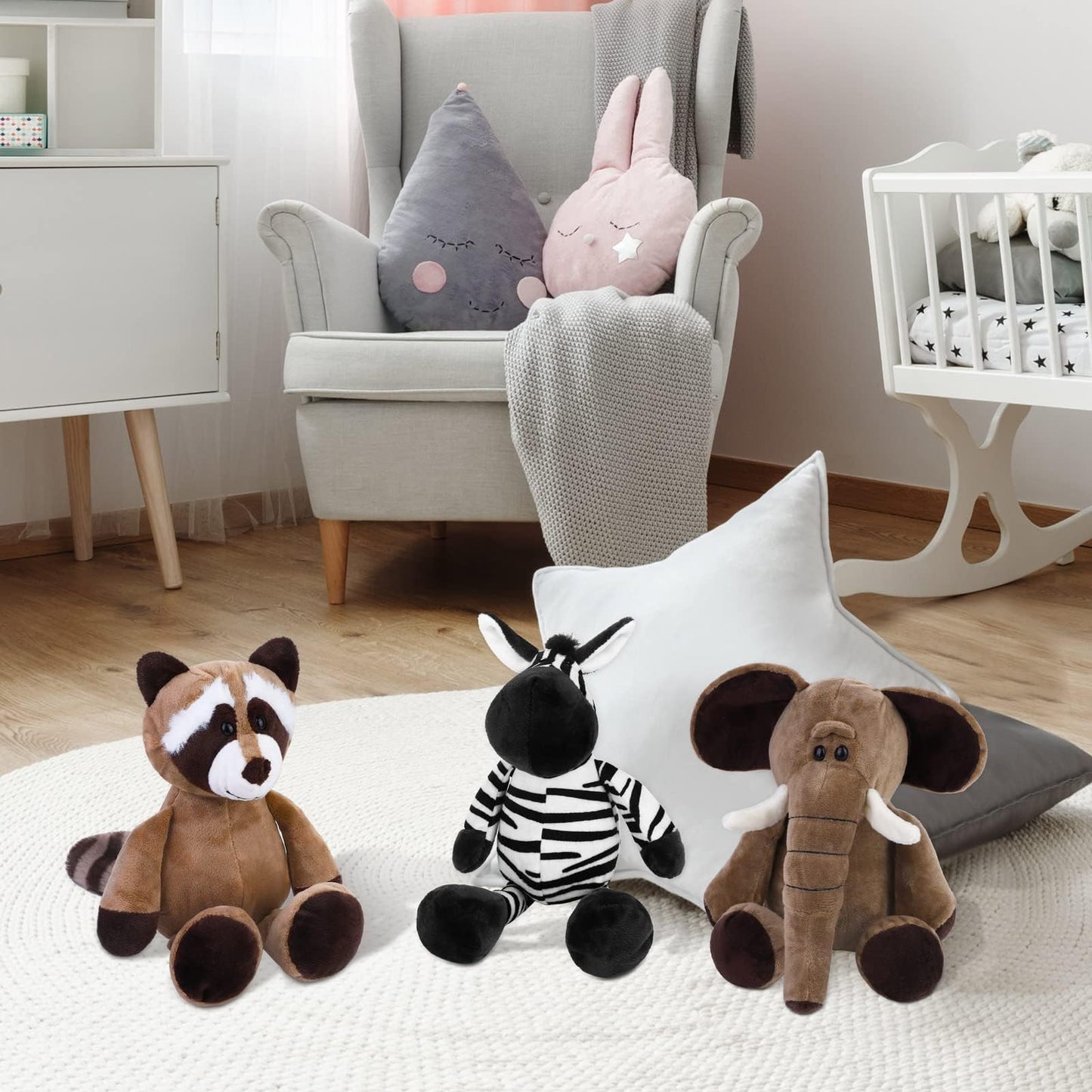 Elcoho 8-Piece Safari Plush Toys – 9.8-Inch Jungle Animal Plush Set for Parties, Gifts & Classroom Rewards