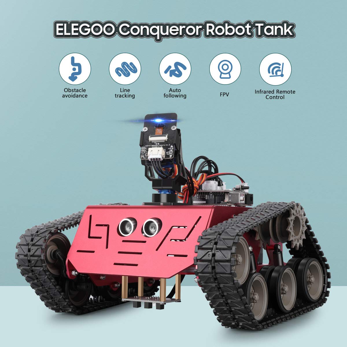 ELEGOO Conqueror Robot Tank Kit with UNO R3 for Arduino – STEM Coding Kit for 8+