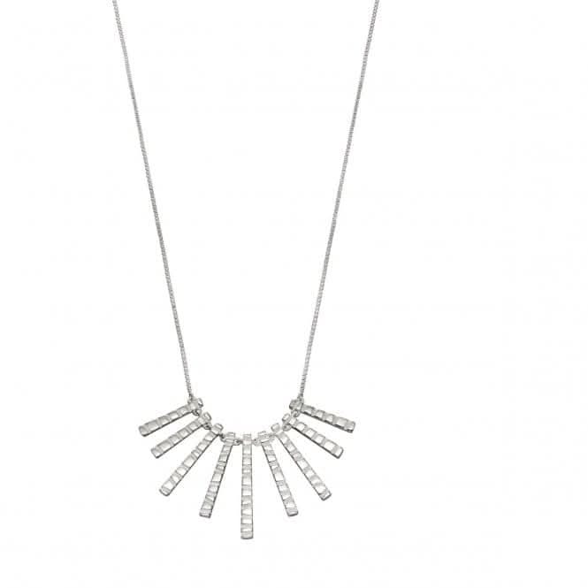 Elements Silver Bar Drop With Frosted Finish Necklace N4298