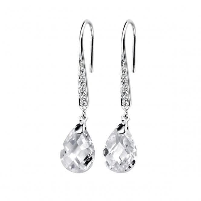Elements Silver Clear Teardrop Earrings With Clear CZ E3379CZ364