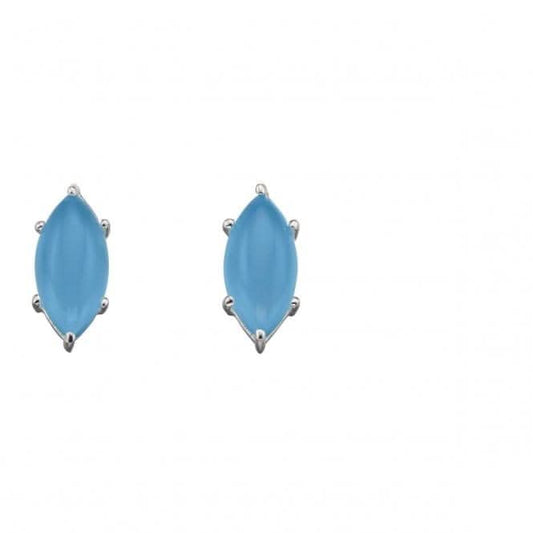 Elements Silver Marquise Cab Blue Chalcedony Earrings E5701T