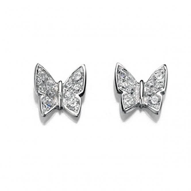 Elements Silver Pave Butterfly Stud Earrings E4098CZ364