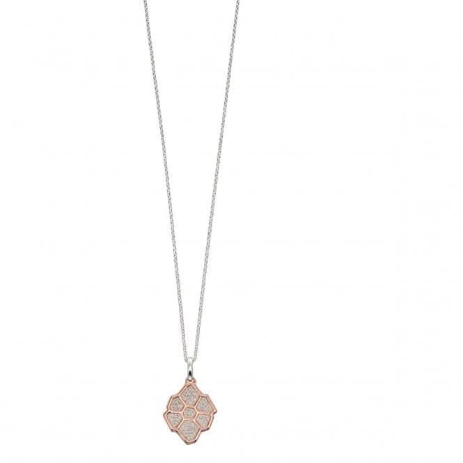 Elements Silver Pave Zirconia Wing Pattern Pendant P4525C