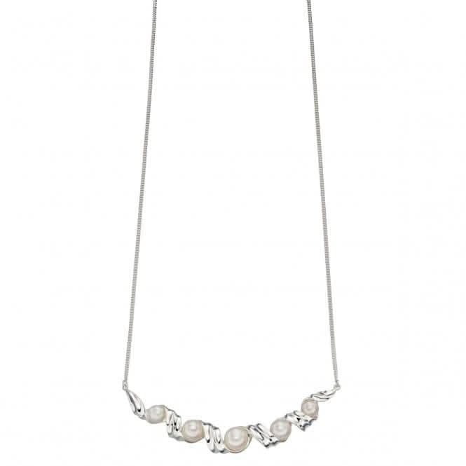 Elements Silver Pearl And Twist Necklace N4175W