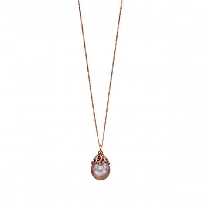 Elements Silver Rose Gold Plated Baroque Pearl Drop Pendant P4707P