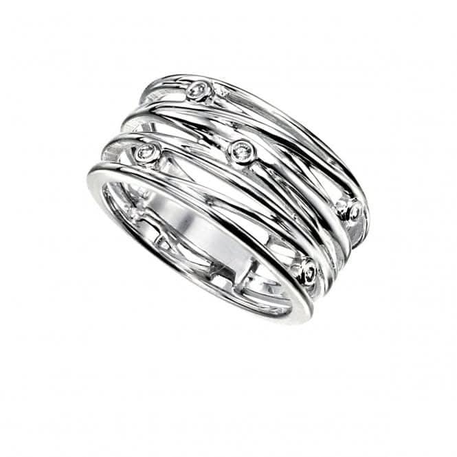Elements Silver Wrapped Wire Style Ring With CZ R2885CZ360