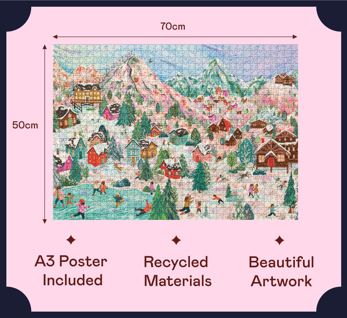 Elena Essex 1000-Piece Christmas Puzzle – Alpine Holiday Landscape | Eco-Friendly Jigsaw