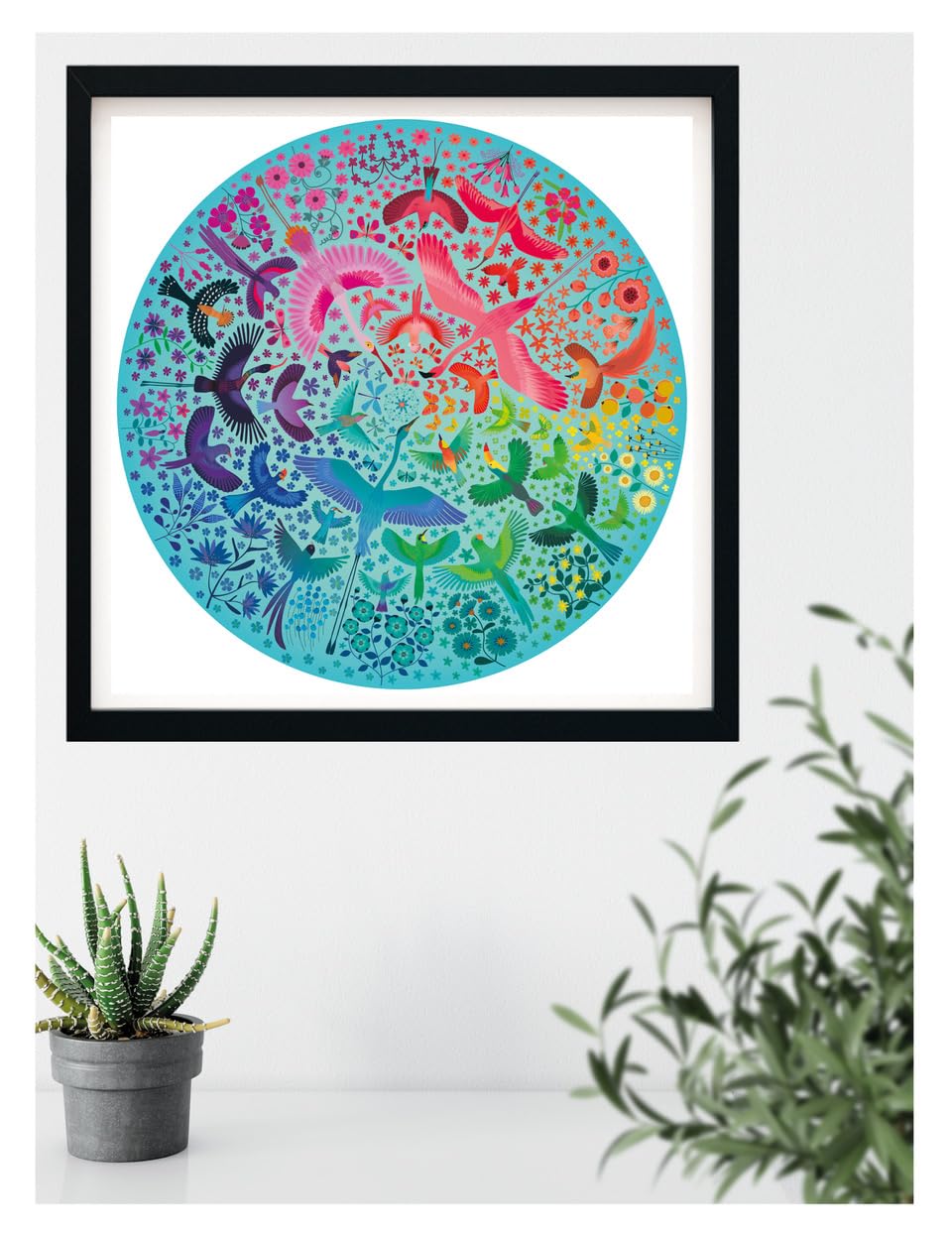 Elena Essex Puzzles for Adults - Bird Paradise 1000-Piece Round Puzzle, 26.5 Inch Diameter