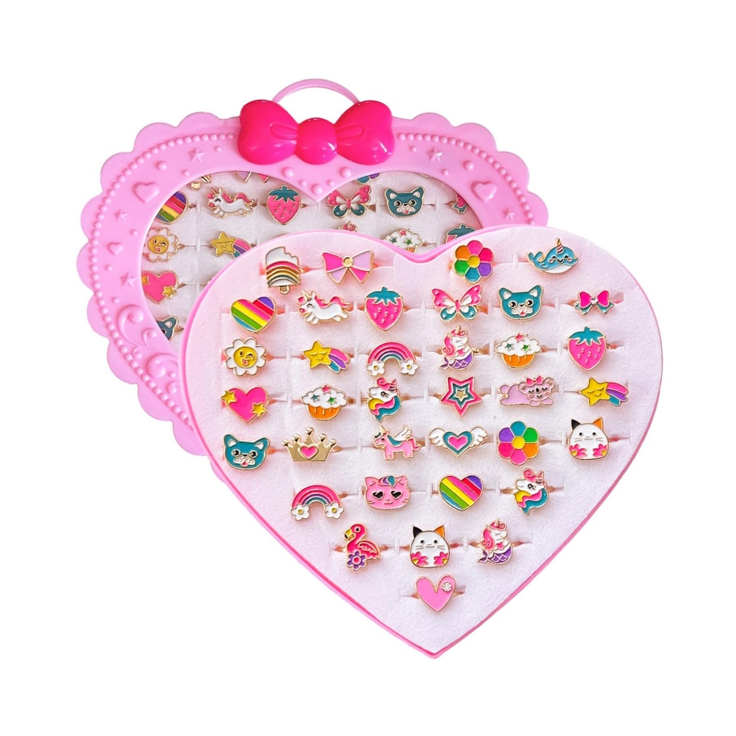 Elesa Miracle 36pc Adjustable Kids Rings – Gift Box Dress Up & Pretend Play