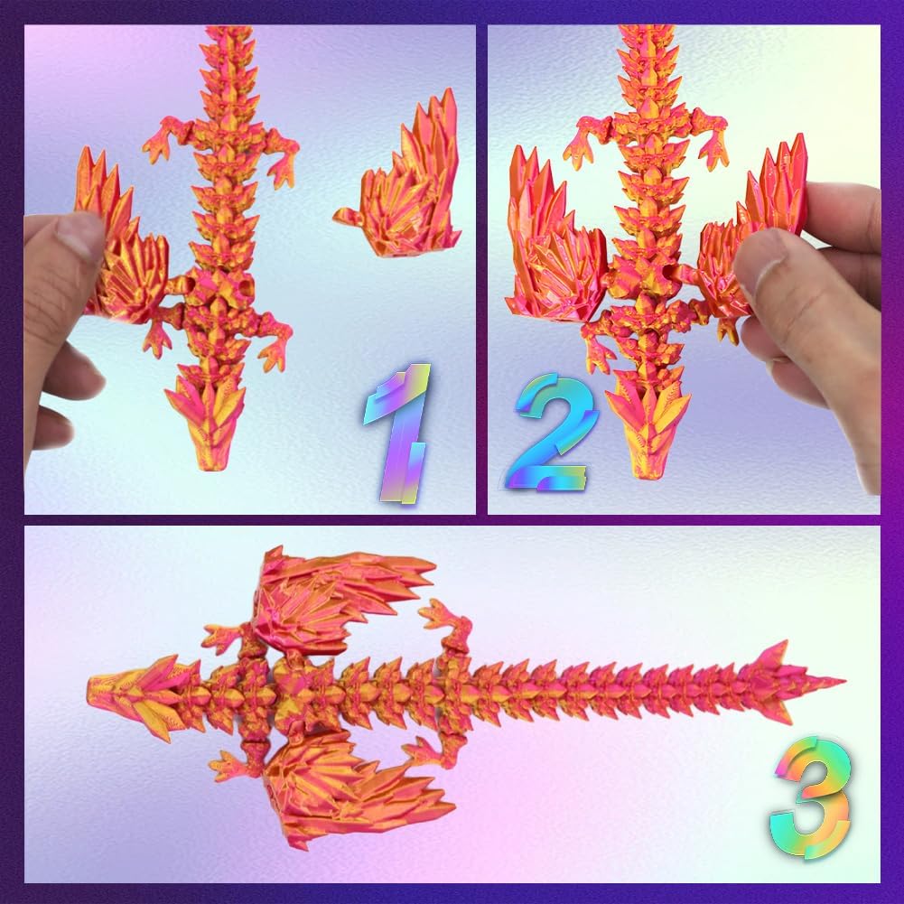 ELETON 4 Pack 3D Printed Dragon Egg Toys – Fidget Toys for Focus, Play & Decor (4 PCS)