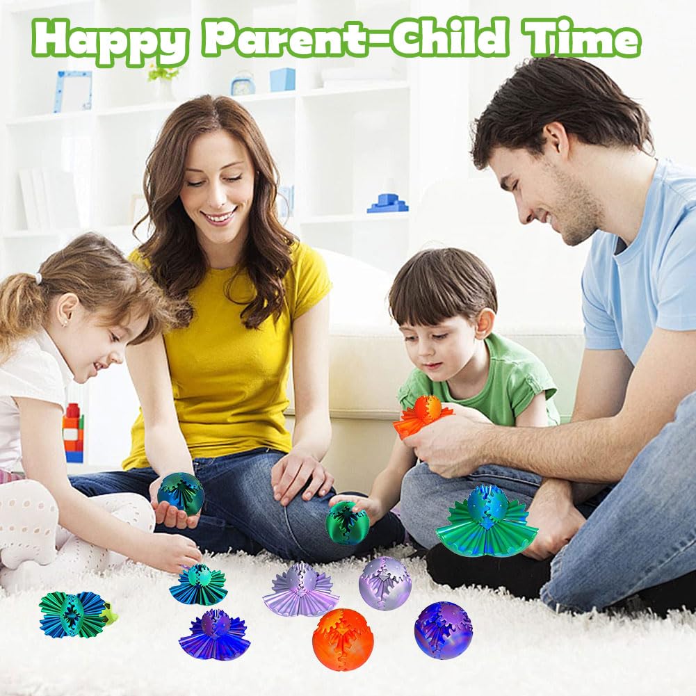 ELETON Gear Sphere: 4-Pack 3D Printed Gear Ball Fidget Toys for Focus and Relaxation