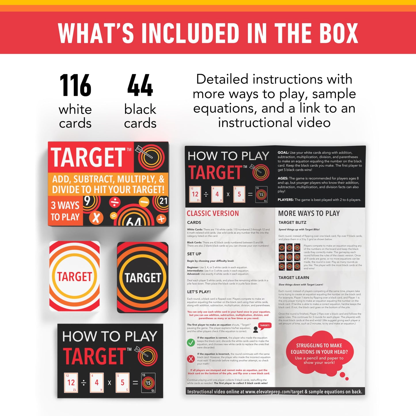 Elevate Prep Target Math Game | Fast-Paced Mental Math for Ages 8+