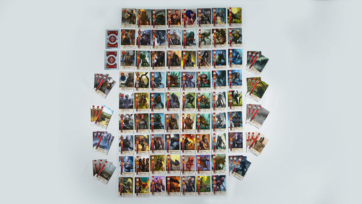 Elevated Essentials Gwent Cards Full Deck Set – 501 Premium Blue Core Cards with All DLC Expansions + Storage Box