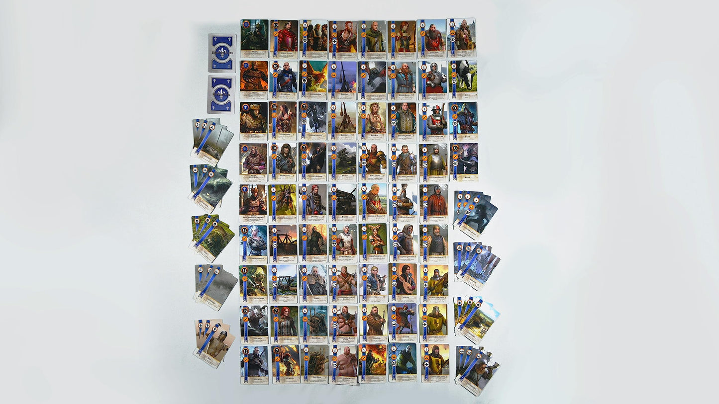 Elevated Essentials Gwent Cards Full Deck Set – 501 Premium Blue Core Cards with All DLC Expansions + Storage Box