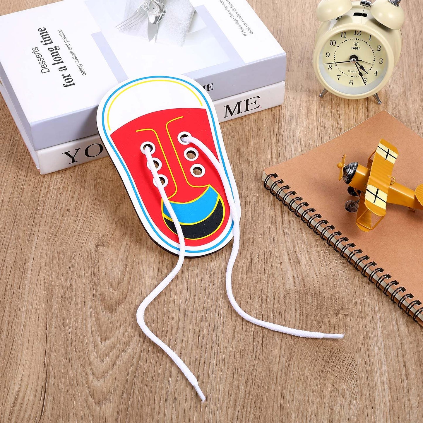 ElevateTech 2-Pcs Wooden Lacing Shoe Board — Tying Practice & Fine Motor Learning